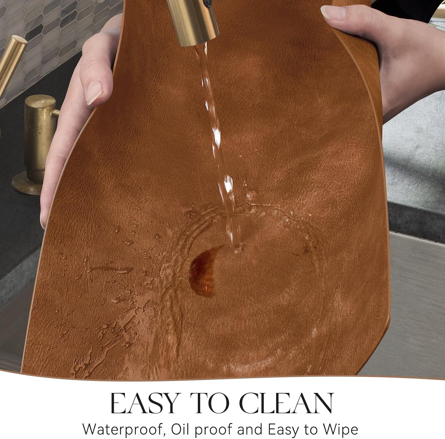 MOSAYT Vinyl Placemats Set of 12-12 X 17 Inch - Faux Leather 100% Waterproof Oil-Proof Wipeable PU Place Mats, Heat