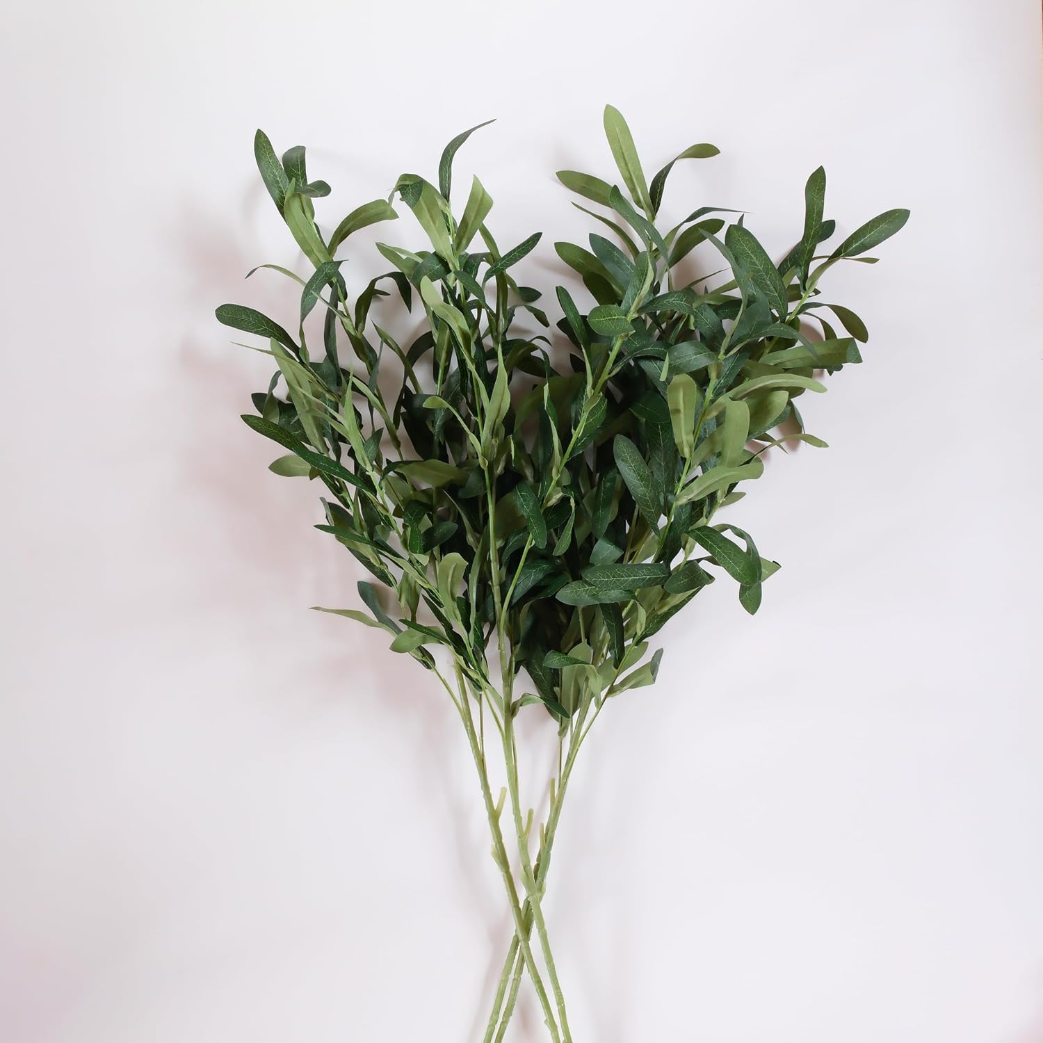 Tall Faux Greenery Branches Stems Fake Olive Branches Artificial Plants / Green / 36 Inch / Set of 4
