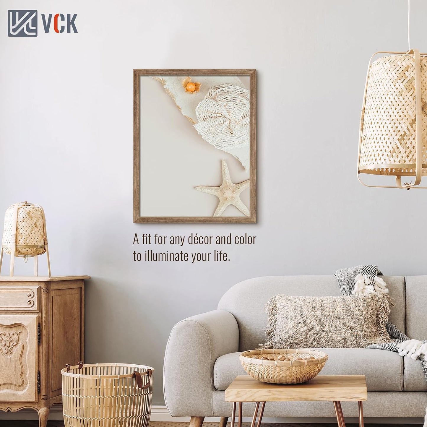 VCK 22x28 Poster Frame Solid Wood Walnut 3 Pack Picture Frames 22 x 28 Inches with Wall Mounting Hanging