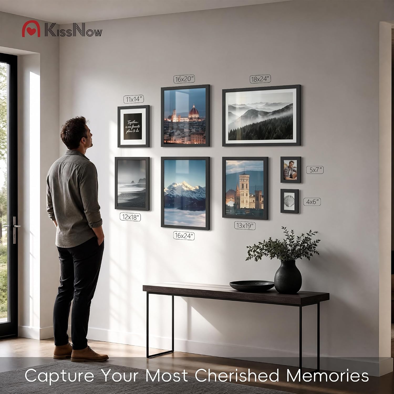 12x18 Poster Frame, Black Solid Wood, 2 Pack, Wall Hanging for Art | Thick & Wide Border, HD Plexiglass, Horizontal or