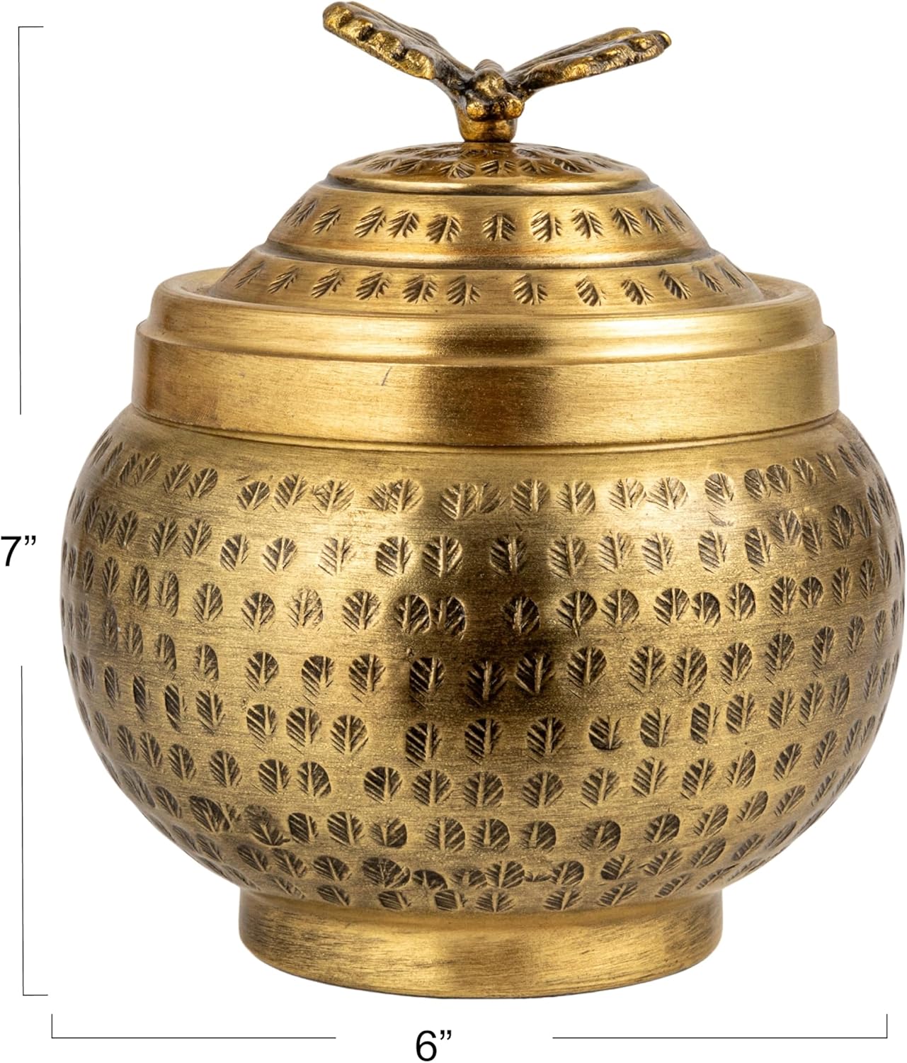 Round Hammered Metal Container / Cottage