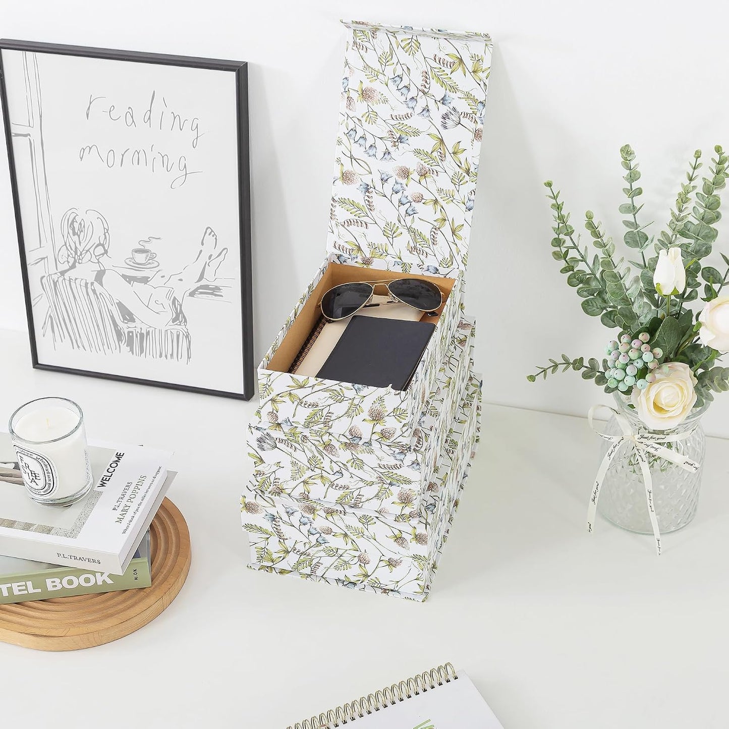 Floral Pattern Keepsake Boxes / Wild Garden / Set of 3