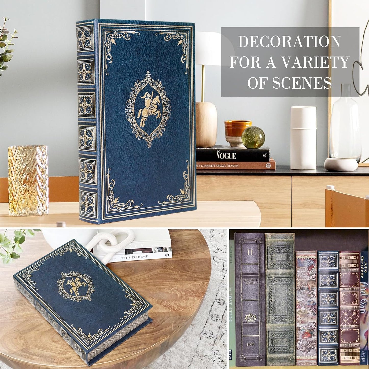 Faux Book Shaped Trinket Storage Container / Blue