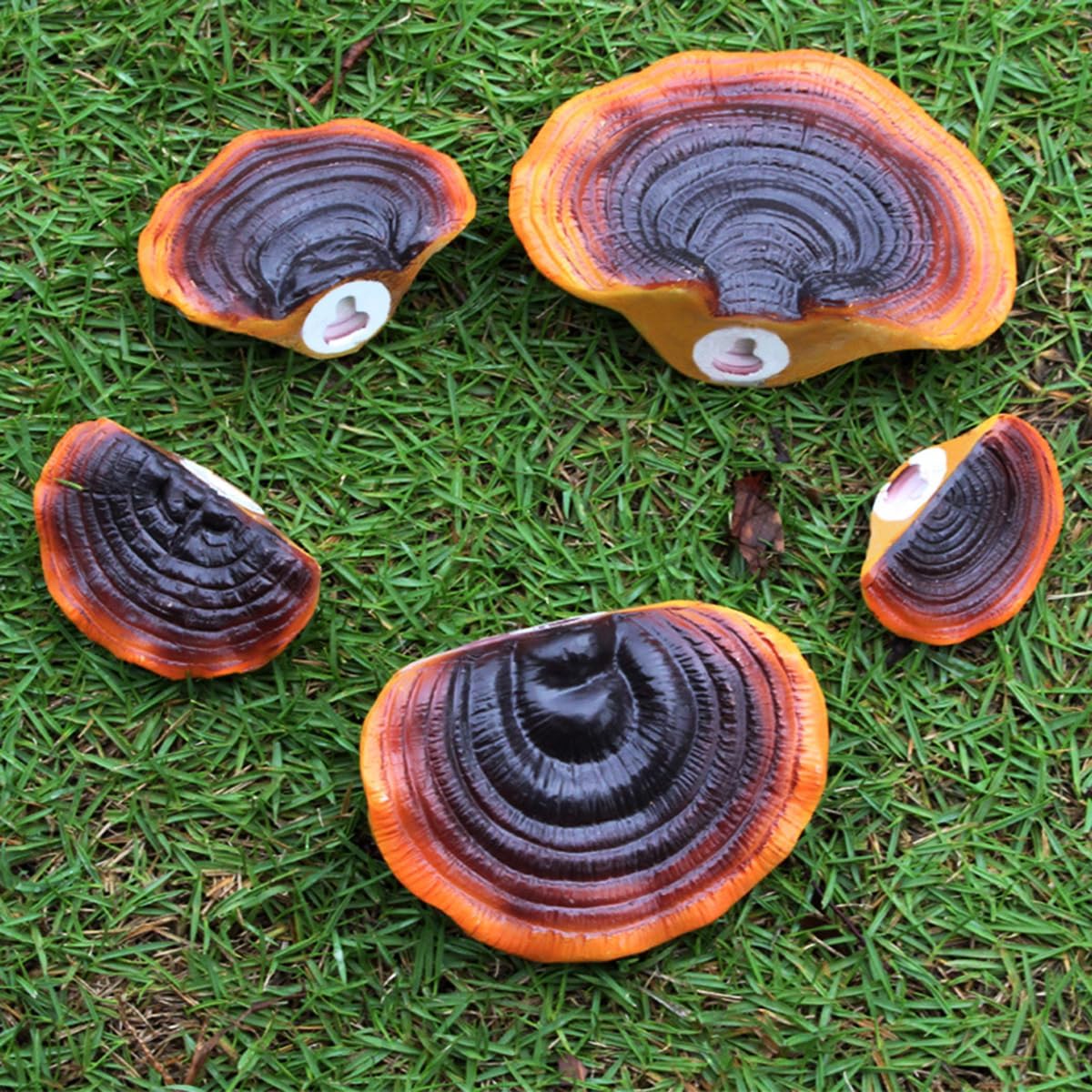 Garden Mushroom Statue Tree Hugger / Brown / Set of 5