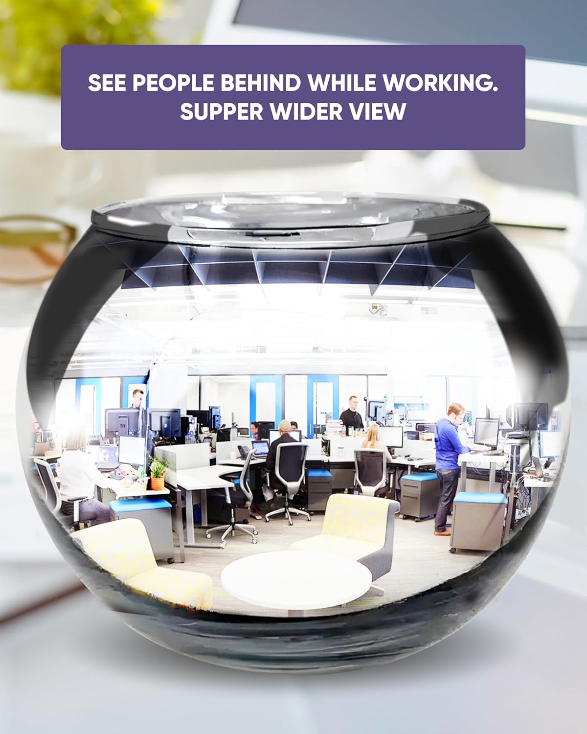TidyFriend Convex Mirror Vase Cubicle Decorations / 4.5 Inches / Silver