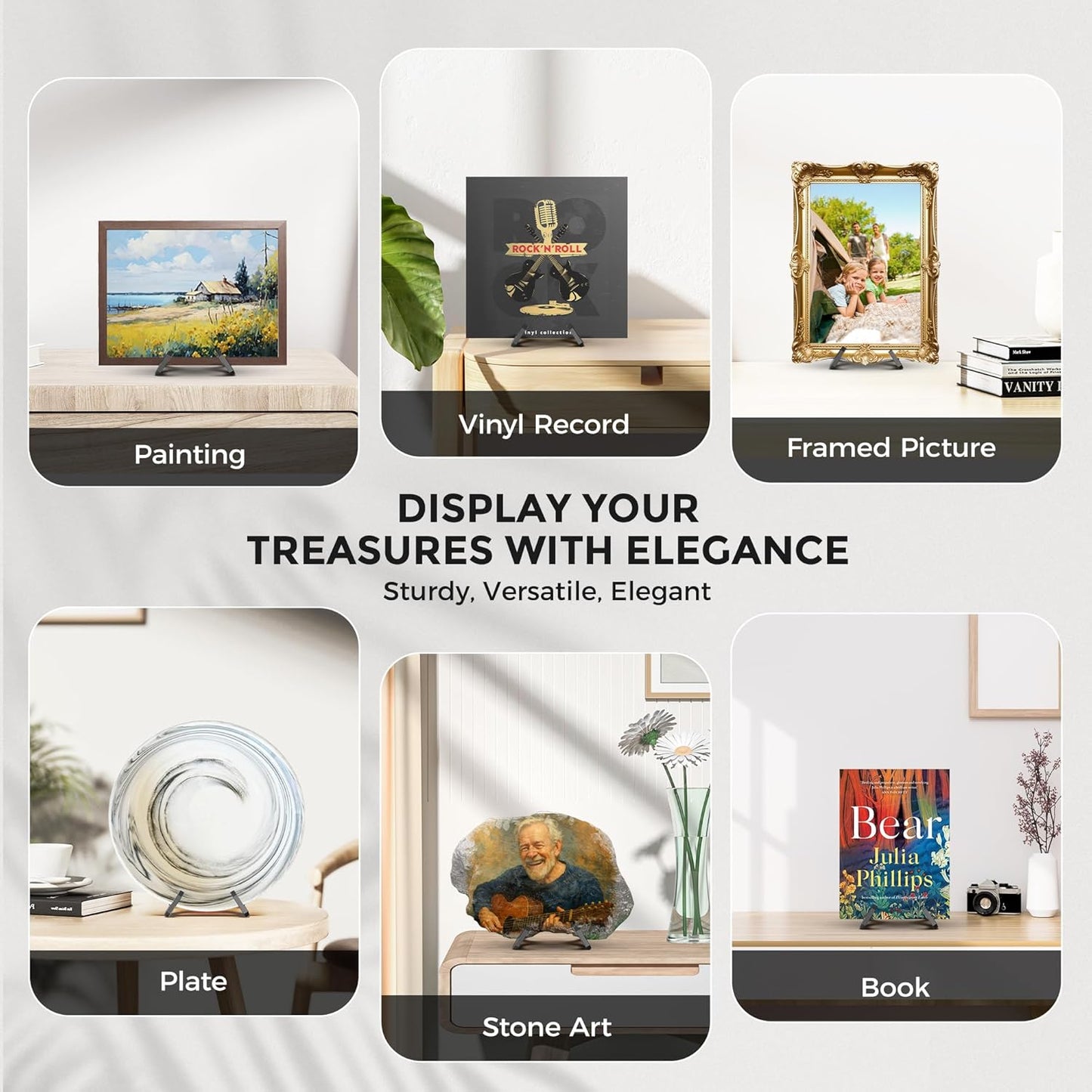 Books / Plate Stands for Display / 6 Inch / Set of 4