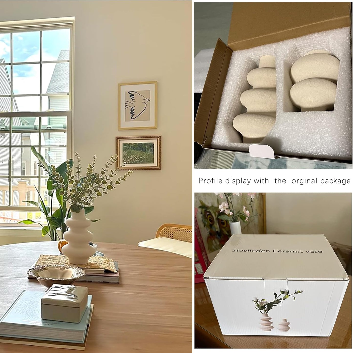 Ceramic Vases Set 2 / Off White B / Small & Large Set