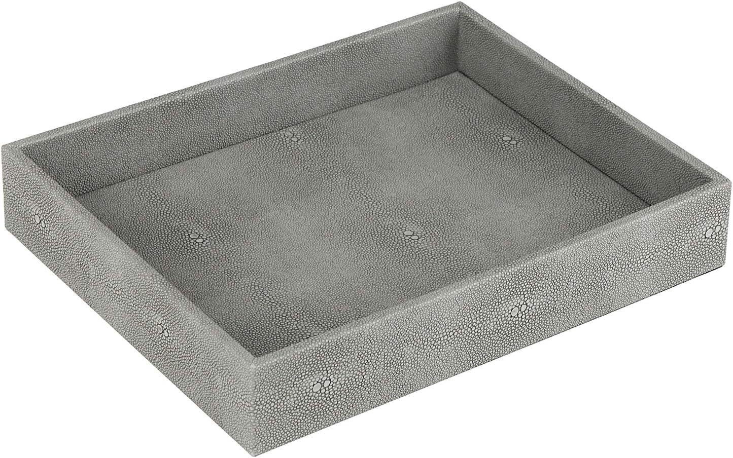 Bathroom Vanity Tray / Dark Grey Shagreen / 10.2 x 8.4 x 1.8