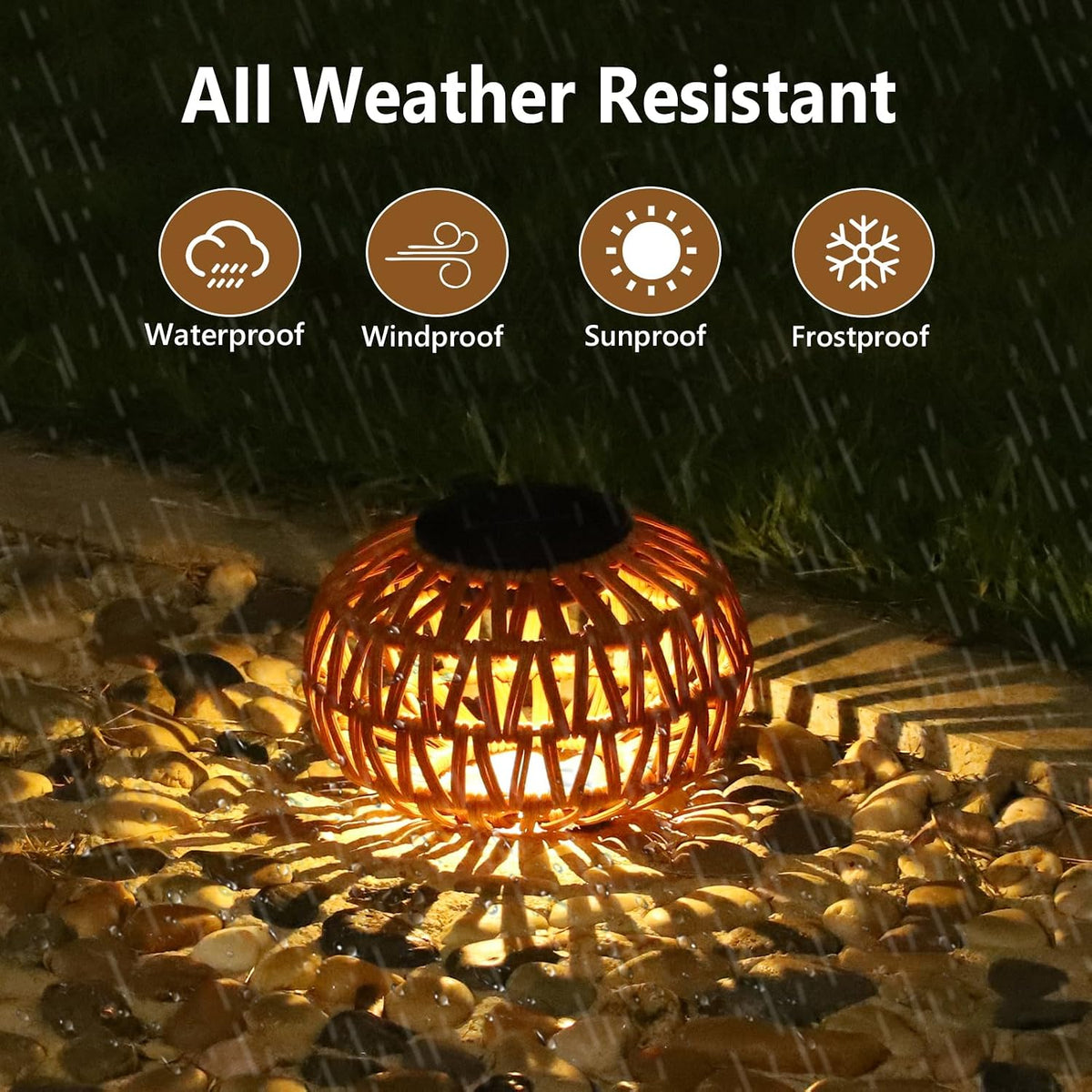 2 Pack Solar Lanterns Outdoor Waterproof, Outdoor Table Lamp Decor, Rattan Solar Lights Decorative, Small Tabletop
