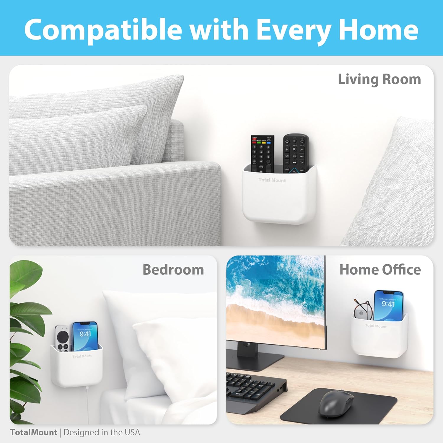 Hole-Free Remote Holder / White