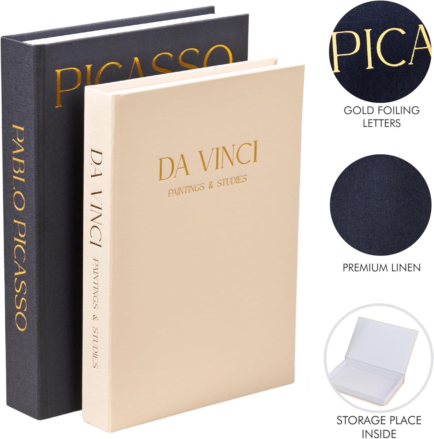 Linen Coffee Table Books / Set of 2