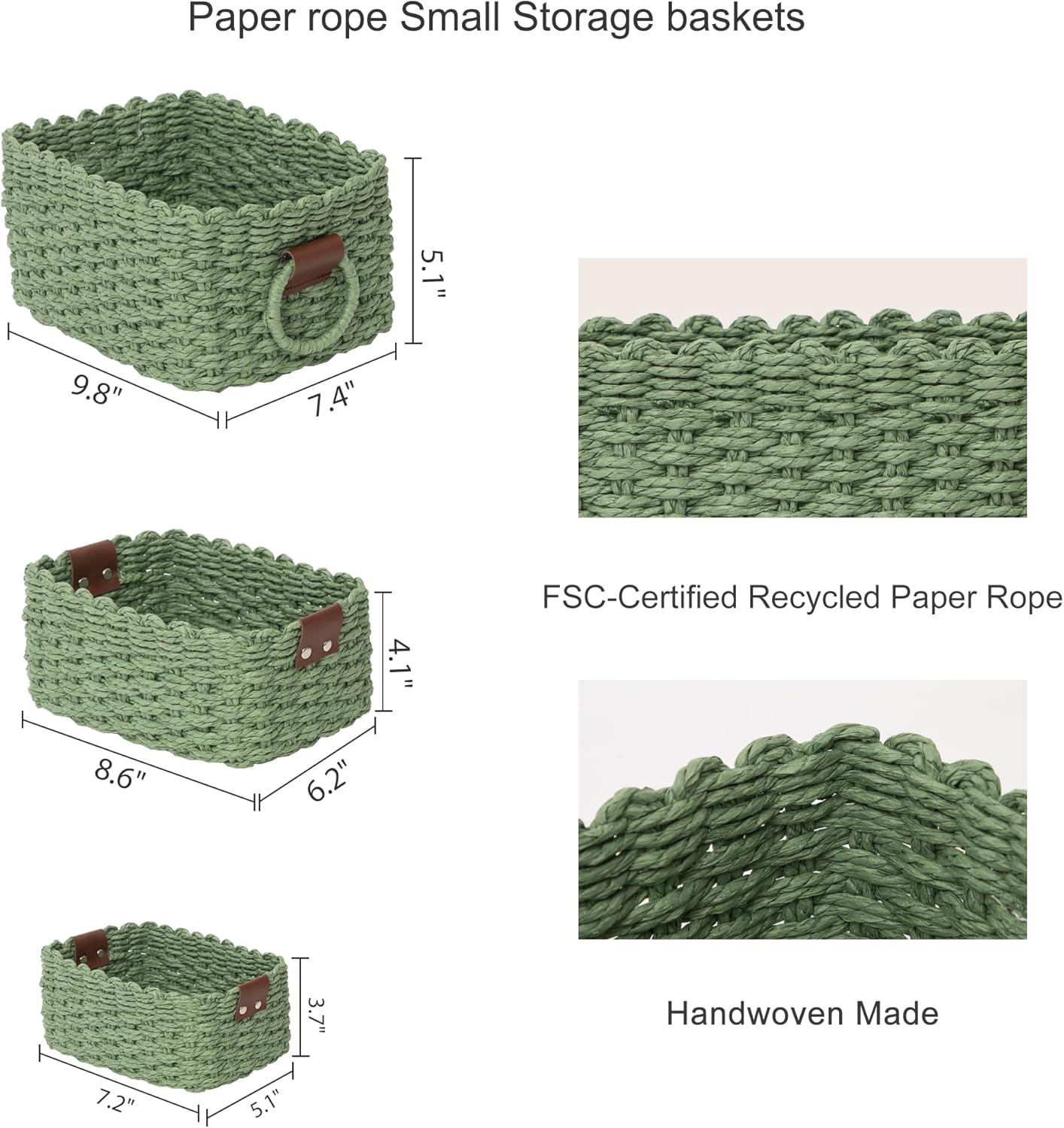 woven Storage basket / Dark Green