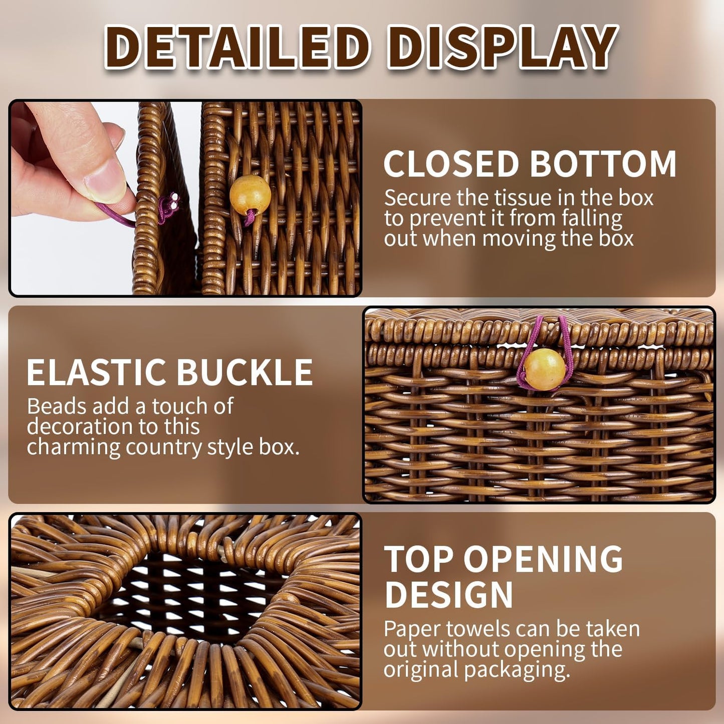 Woven Decorative Box Holders / Natural / Set of 2