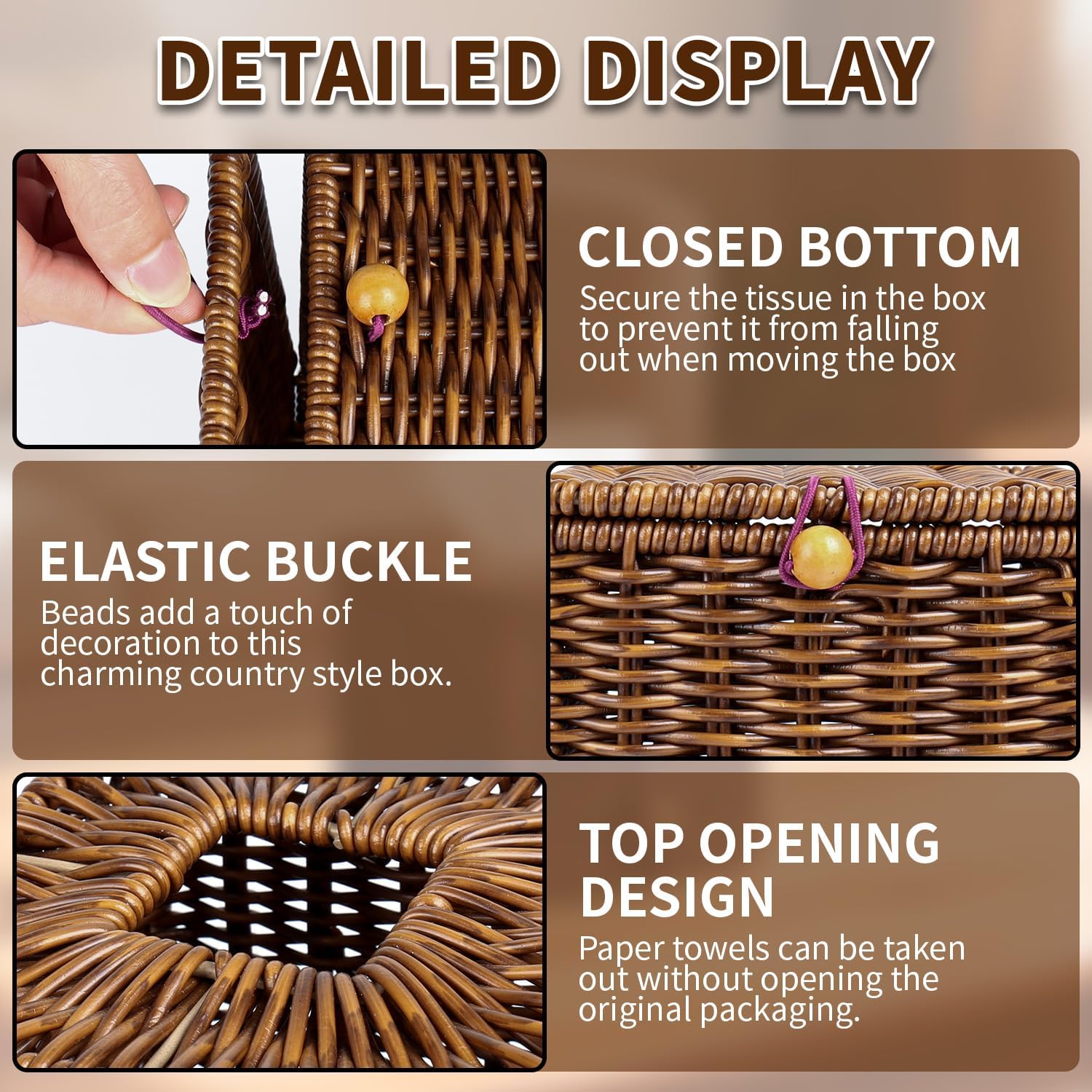 Woven Decorative Box Holders / Natural / Set of 2