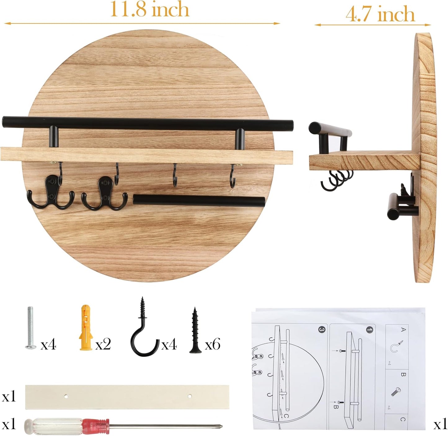 Wood Mail Organizer and Rack / Nature