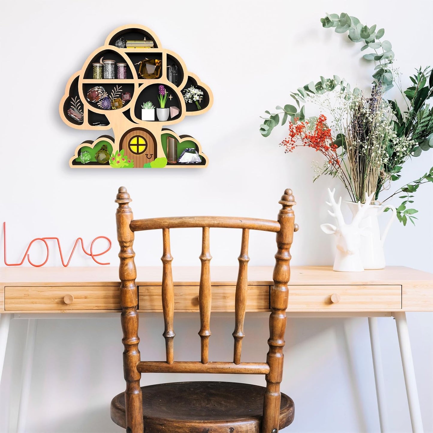 Hippie Boho Decor / Life Tree & Mushrooms