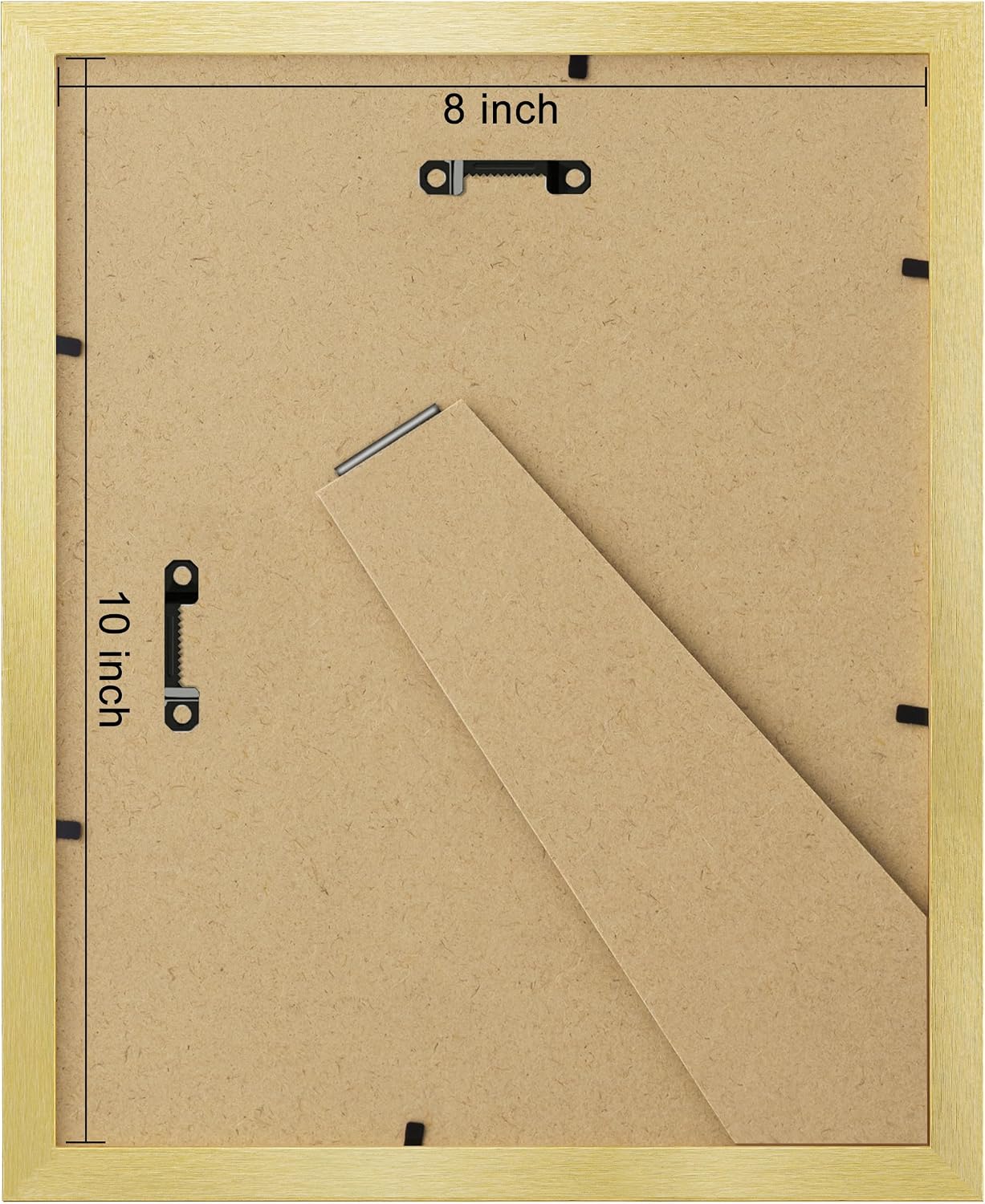 eletecpro 8x10 Picture Frames, Acrylic Cover, Gold, Set of 10 | Display Photo 5x7 with Mat or 8x10 without, Horizontal