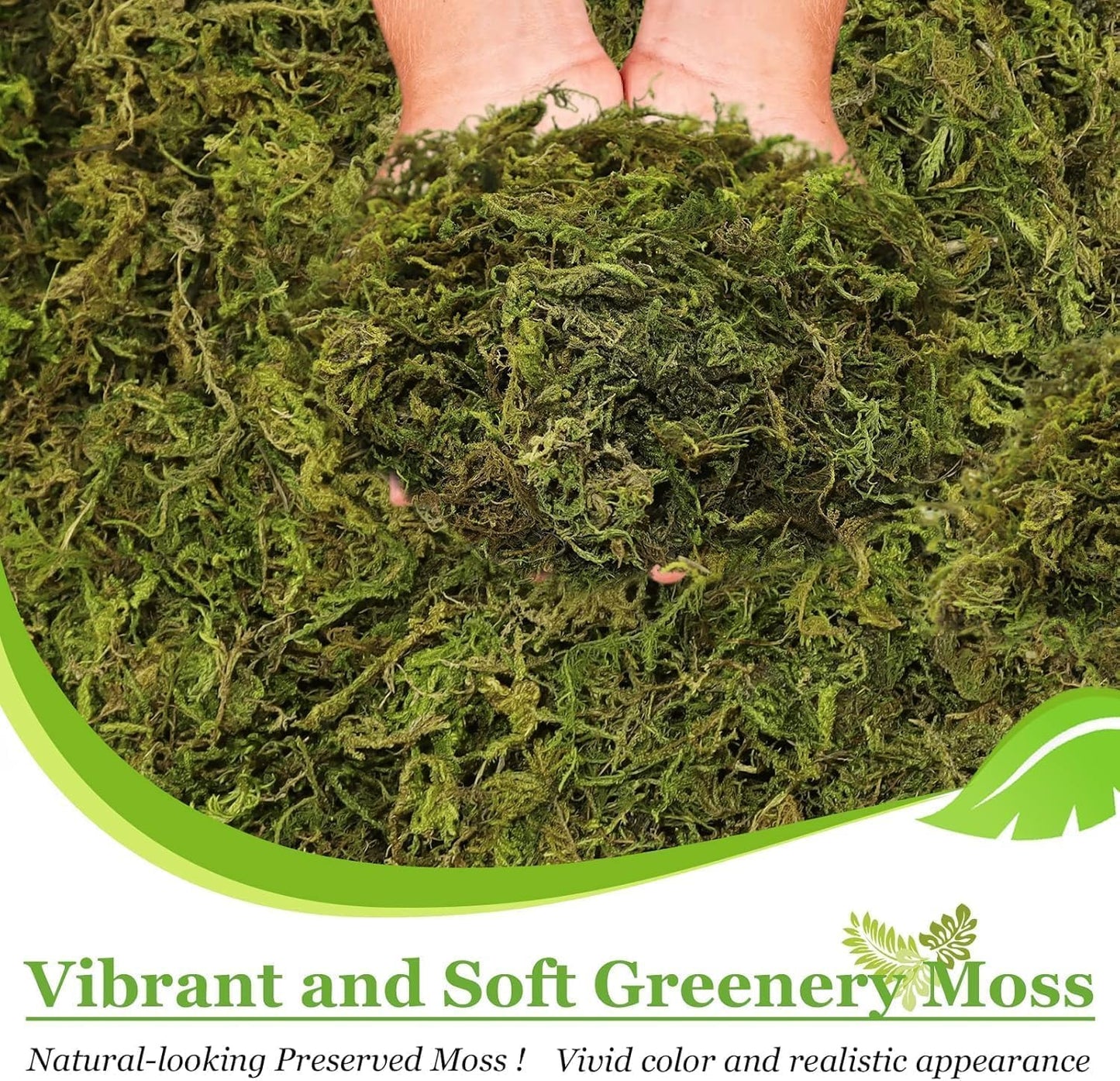 2.6LBS Artificial Fake Moss for Fake Plants Indoor- Faux Craft Moss for Potted / 2.6 Lb / Green