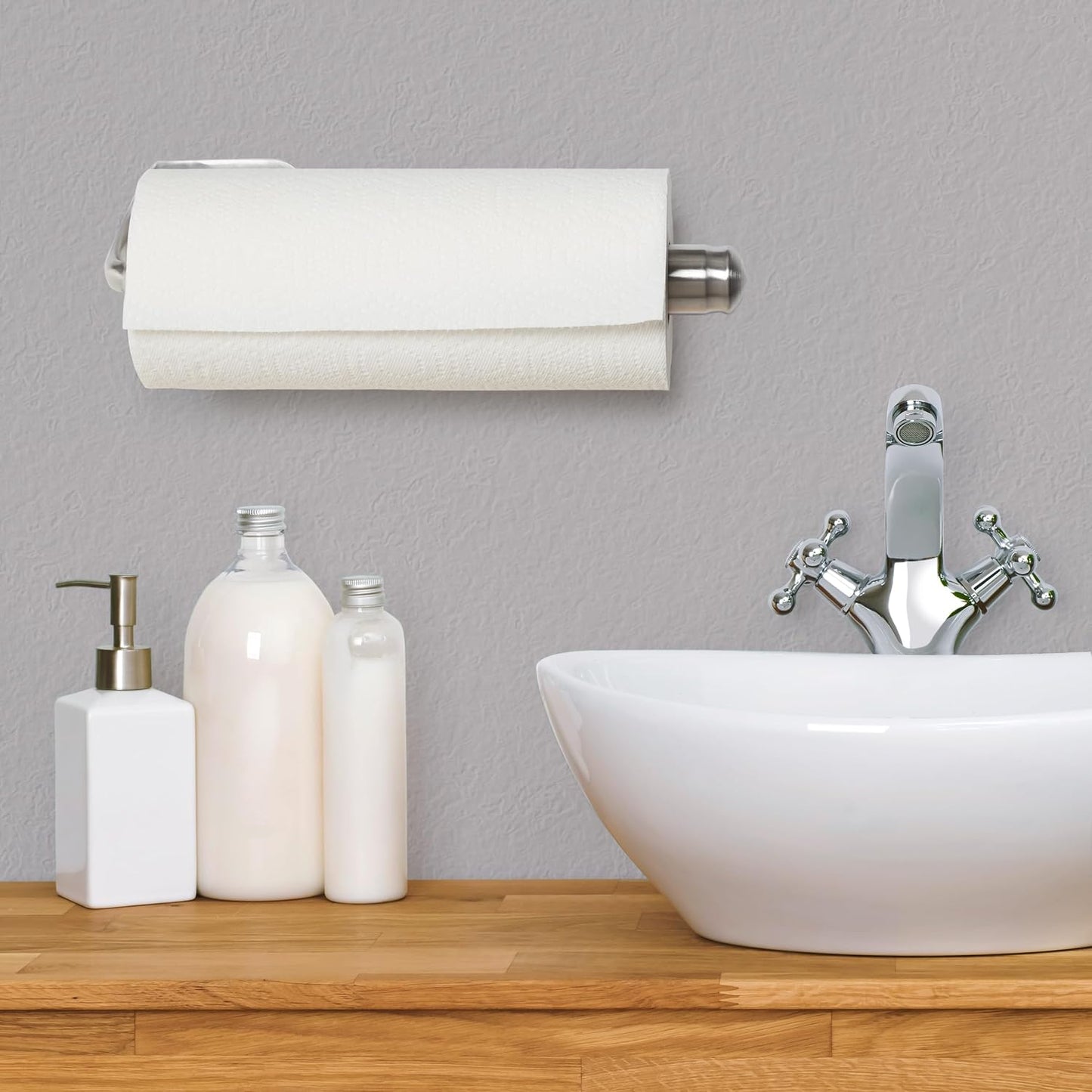 Kamenstein Perfect Tear Paper Towel Holder Wall Mount or Under Cabinet - Die Cast Aluminum, Patented Ratchet System