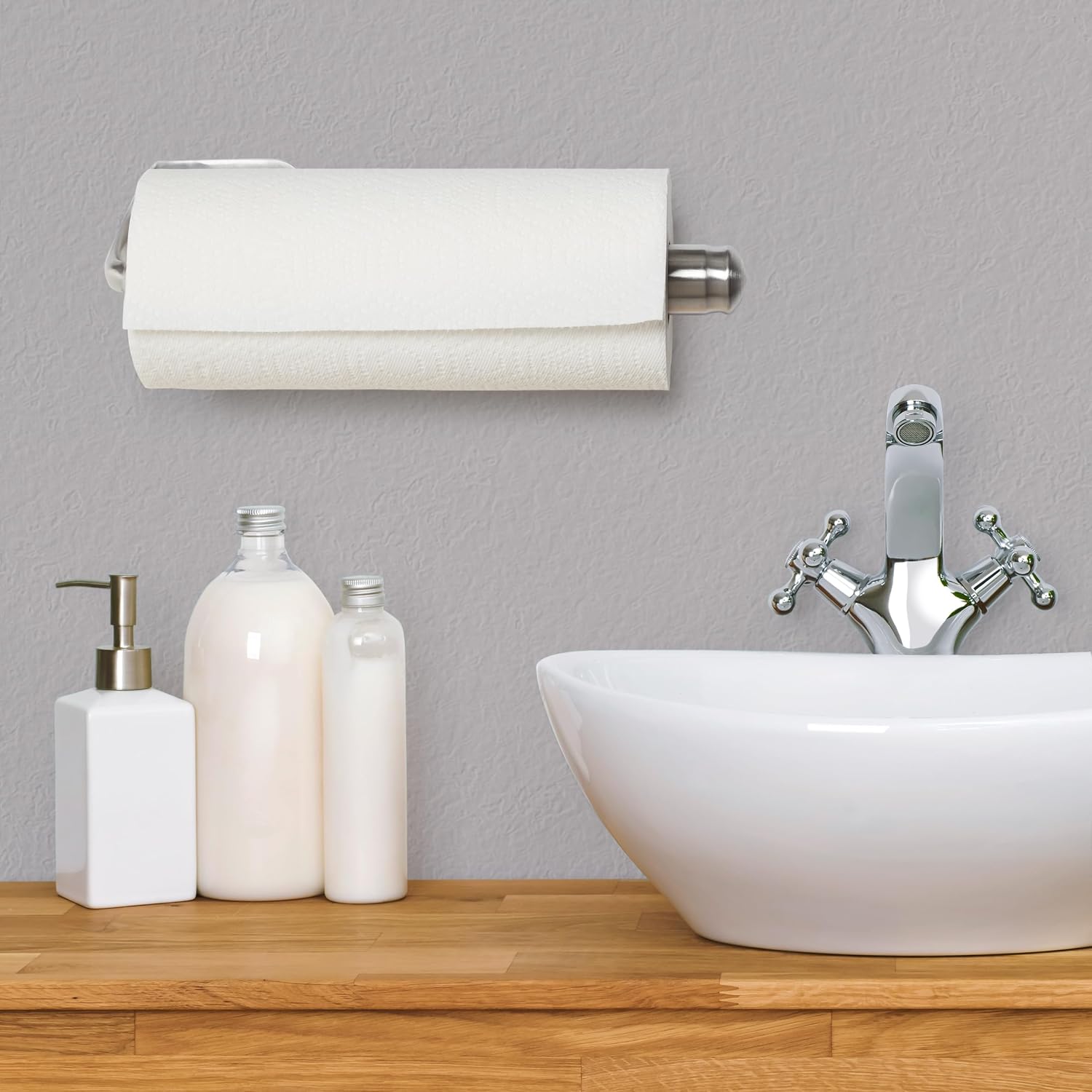 Kamenstein Perfect Tear Paper Towel Holder Wall Mount or Under Cabinet - Die Cast Aluminum, Patented Ratchet System