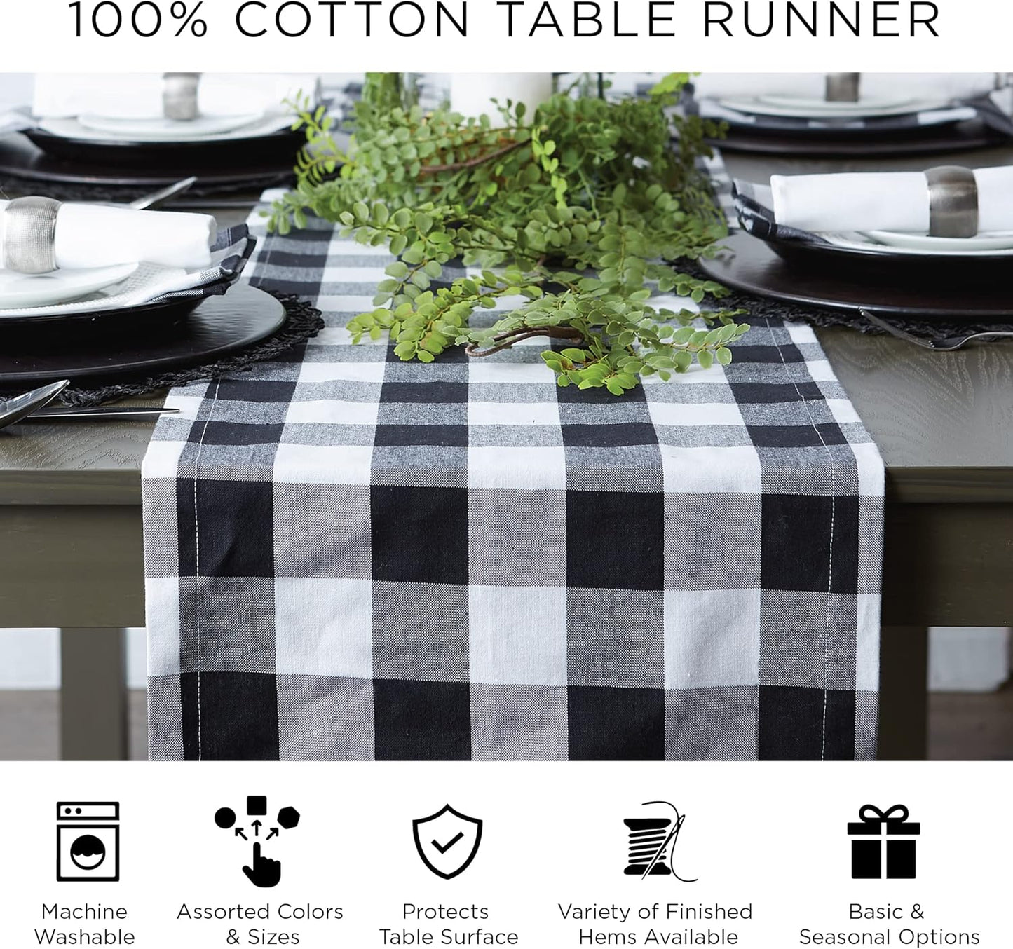 DII Variegated Tabletop Collection, Table Runner, 13x72, Mushroom