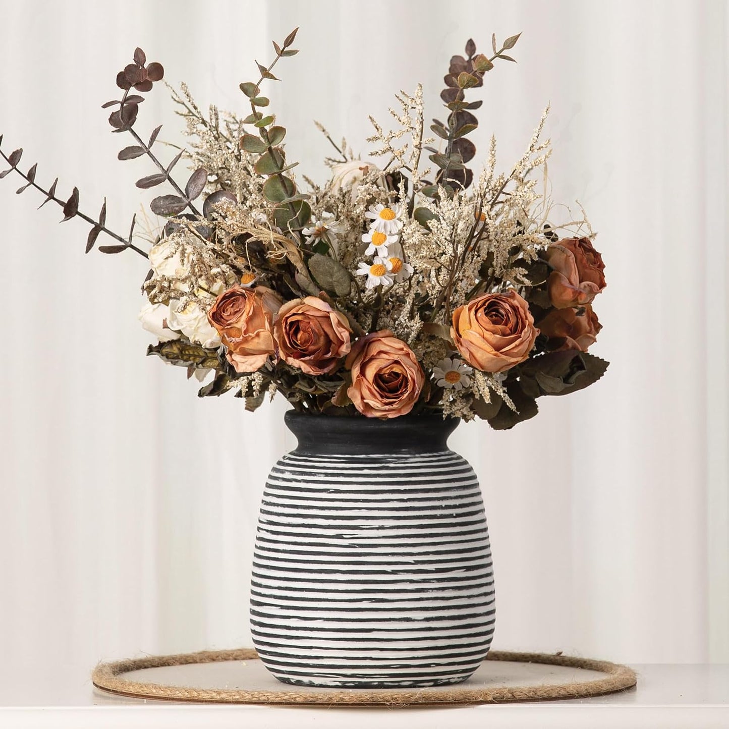Ceramic Rustic Vase / 6" H - Black