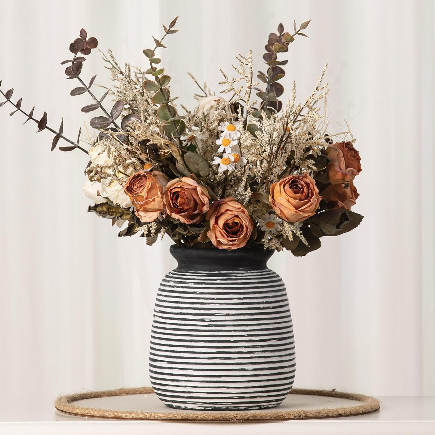 Ceramic Rustic Vase / 6" H - Black