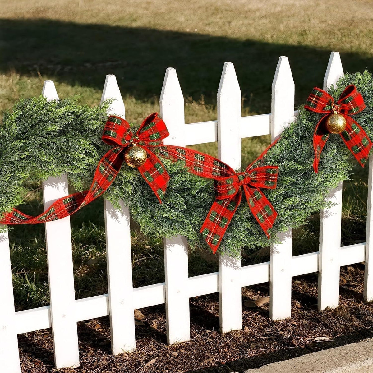 9FT 1Pcs Artificial Christmas Cedar Garlands for Home Fireplace Decoration | Thick and Lush, Realistic Faux Pine
