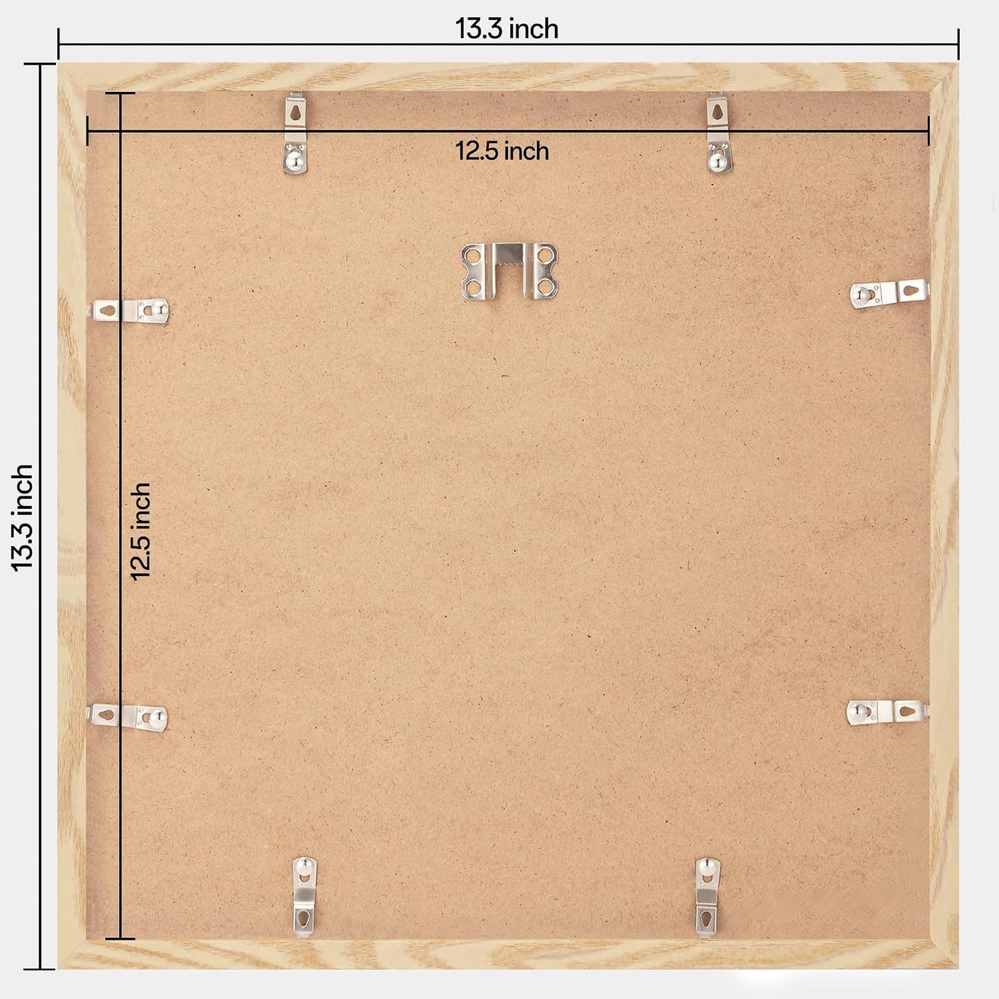 eletecpro Vinyl Record Frame, 12.5 x 12.5 in, Wood Beige, 4 Pack | Fits 12x12 LP and Album Cover, Easy Wall Mount