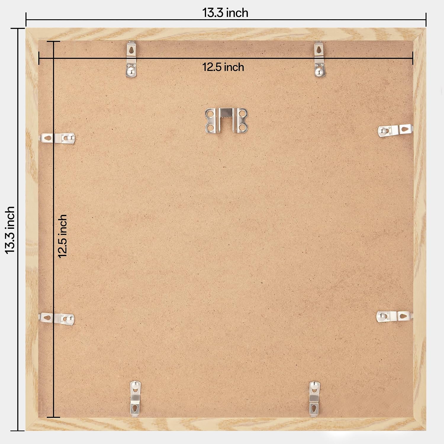 eletecpro Vinyl Record Frame, 12.5 x 12.5 in, Wood Beige, 4 Pack | Fits 12x12 LP and Album Cover, Easy Wall Mount