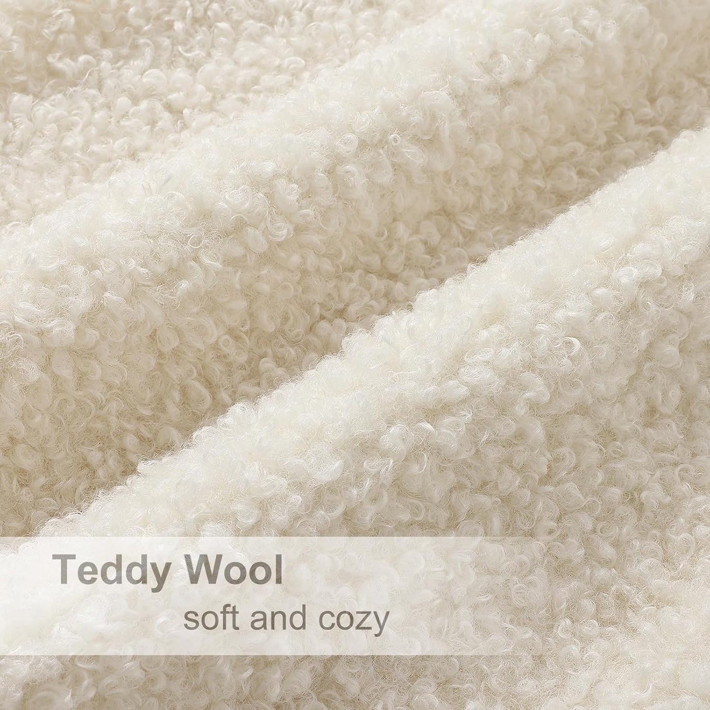 Faux Fur Decorative Sherpa Pillow Covers Fuzzy Accent Soft / Cream / 18 x 18 / Set of 2
