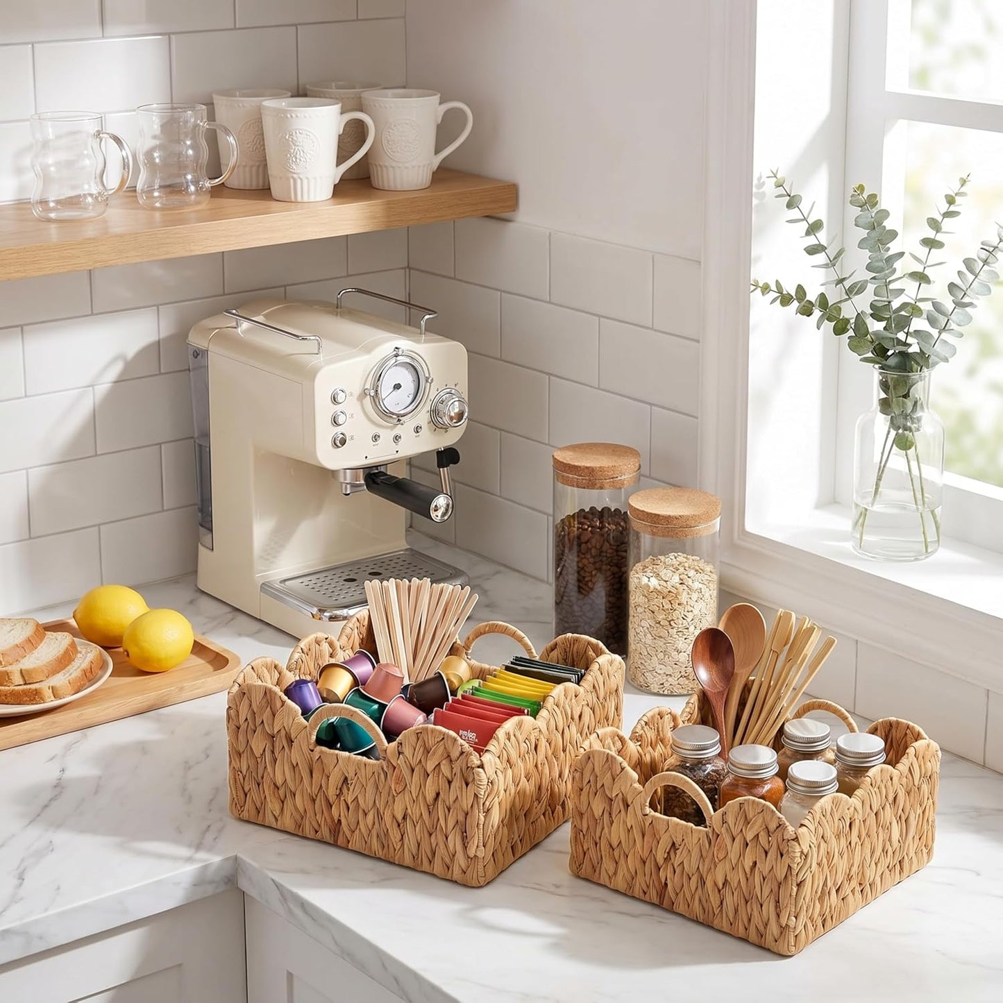Scalloped Edge Wicker Basket