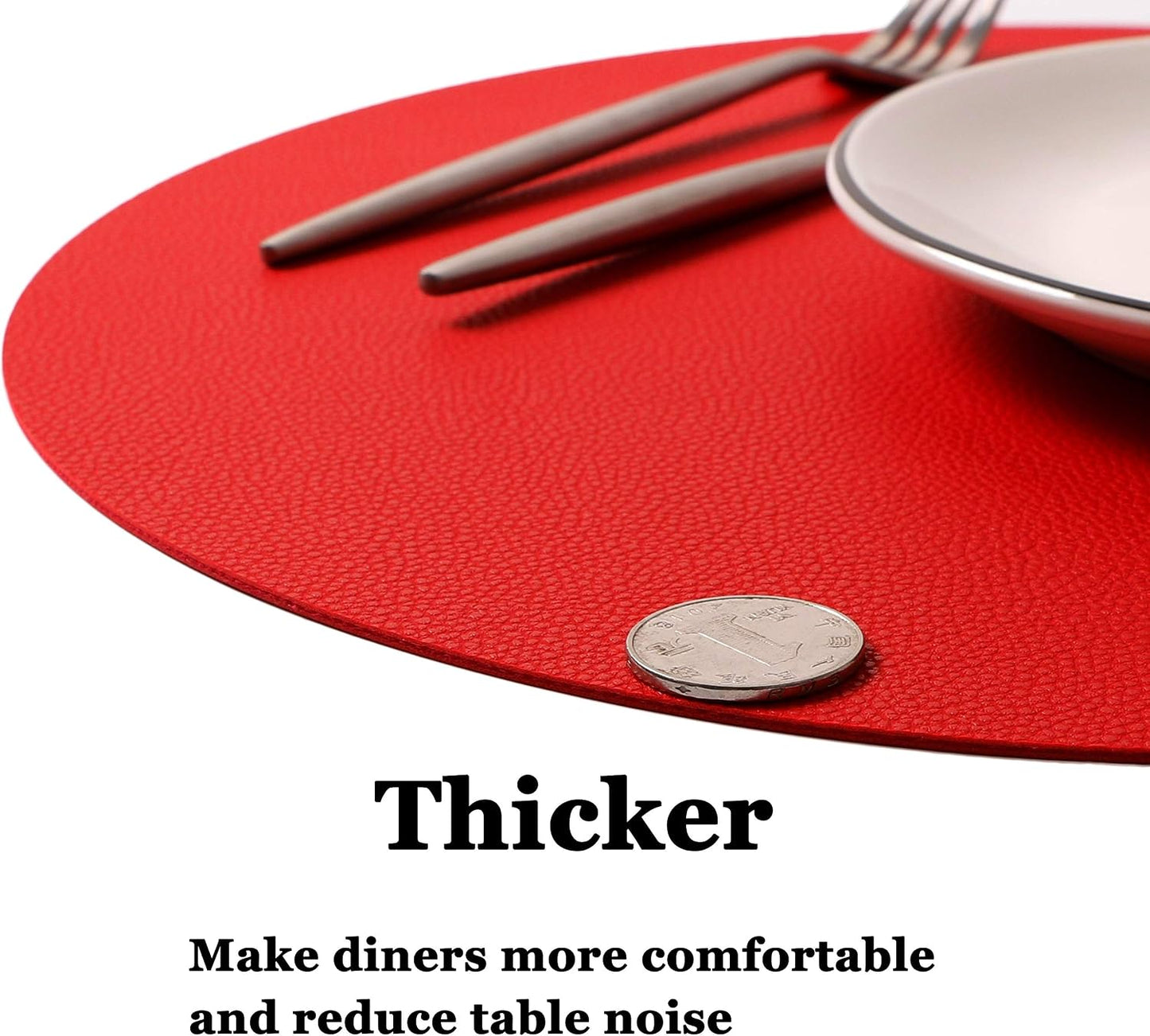 Wipeable Placemats and Coasters Leather Table Mats Waterproof Heat-Resistant Easy to Clean for Dining Table Set Kitchen