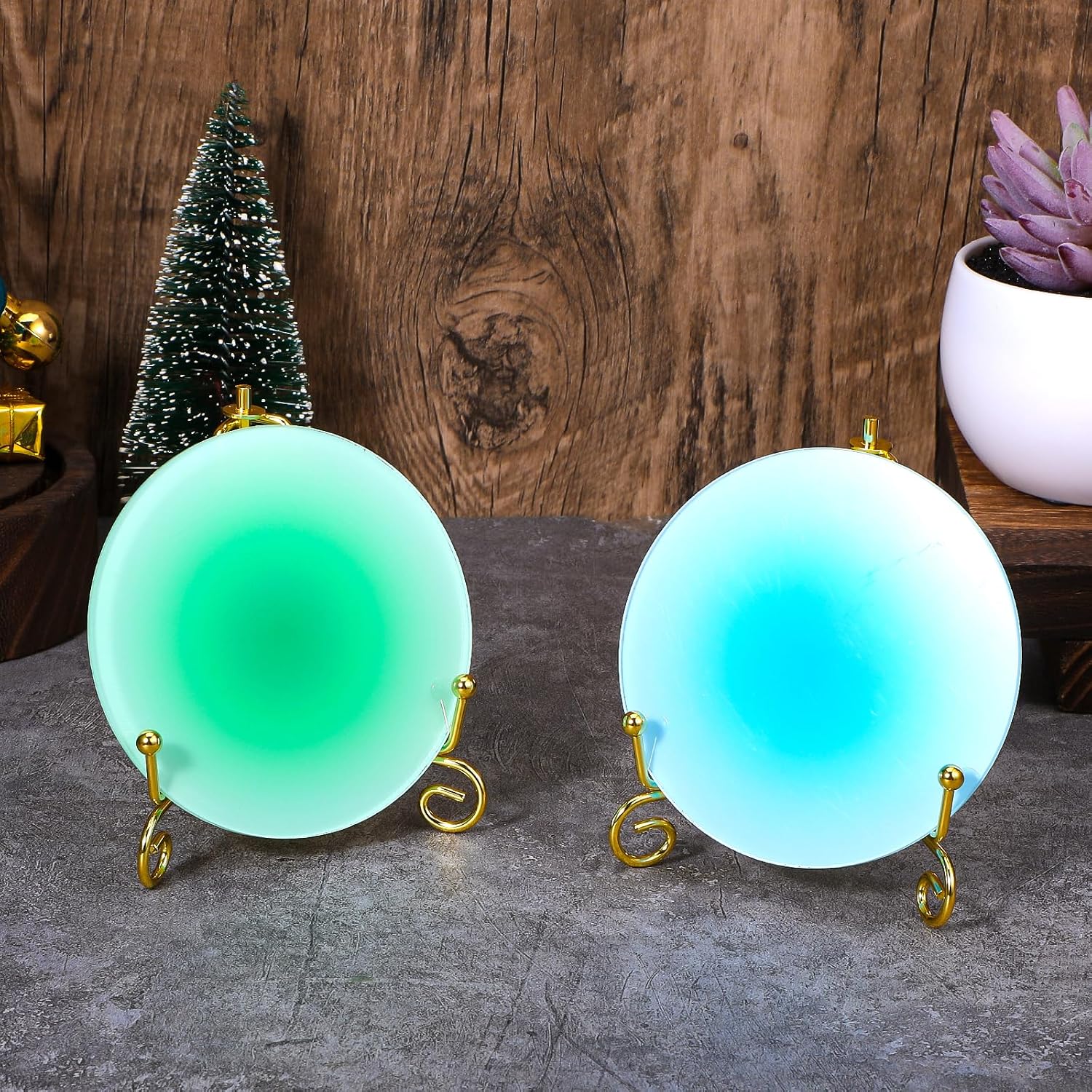 Plate Stands for Display / Gold / 4 Inch / Set of 15
