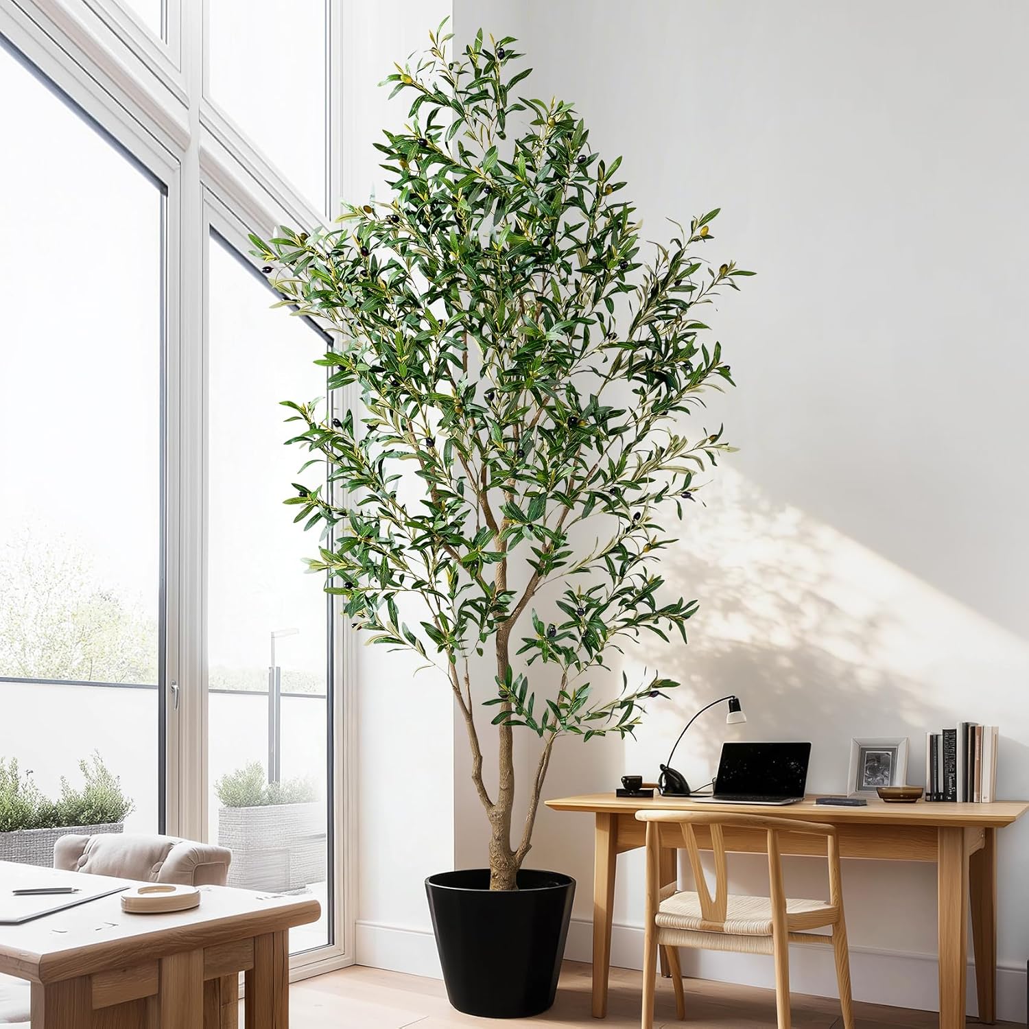 Large Faux Olive Tree Tall Artificial Trees / 7ft