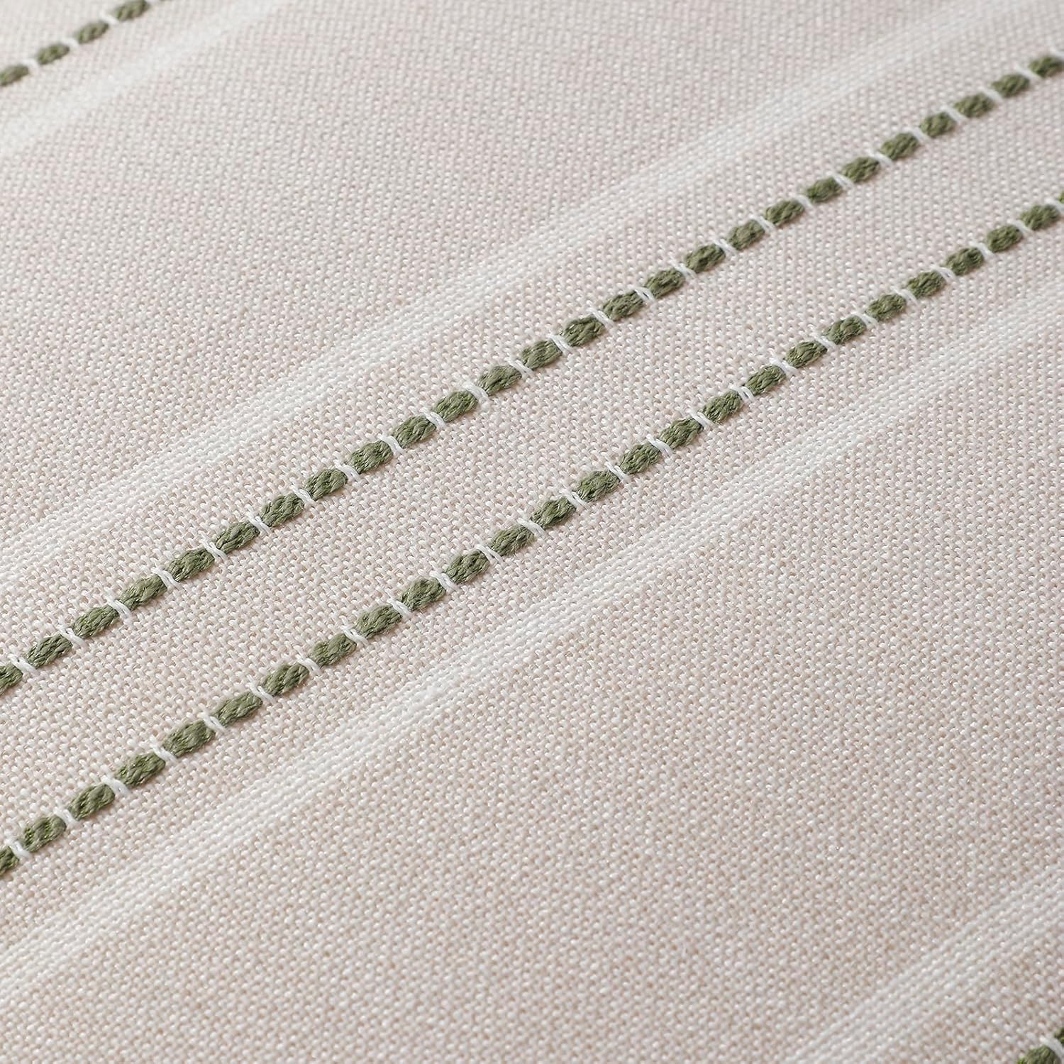 Spring Decorative Pillow Covers Striped Throw Pillows Textured Linen / Green / 18 x 18 / Set of 2