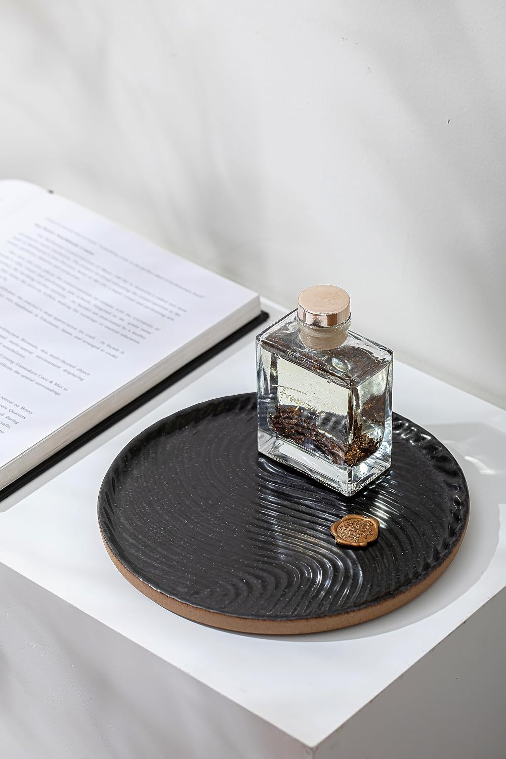 Vanity Tray / Candle & Perfume Organizer / Black / 8 Inch / Set of 8