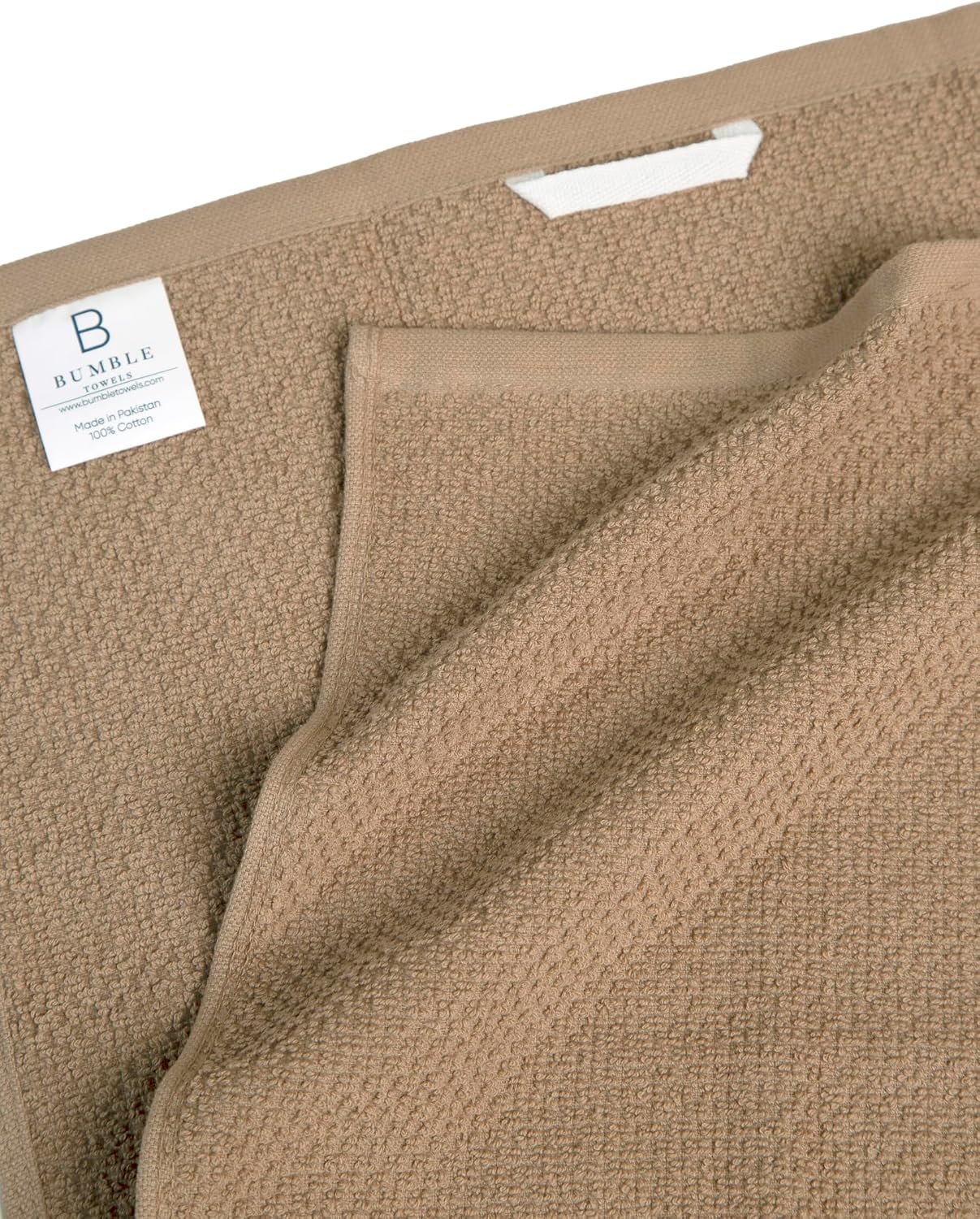 Bumble Kitchen Towels 6 Pack 100% Cotton 16"x26" - Tan | 430 GSM Soft Kitchen Hand Towels with Hanging Loop, Highly