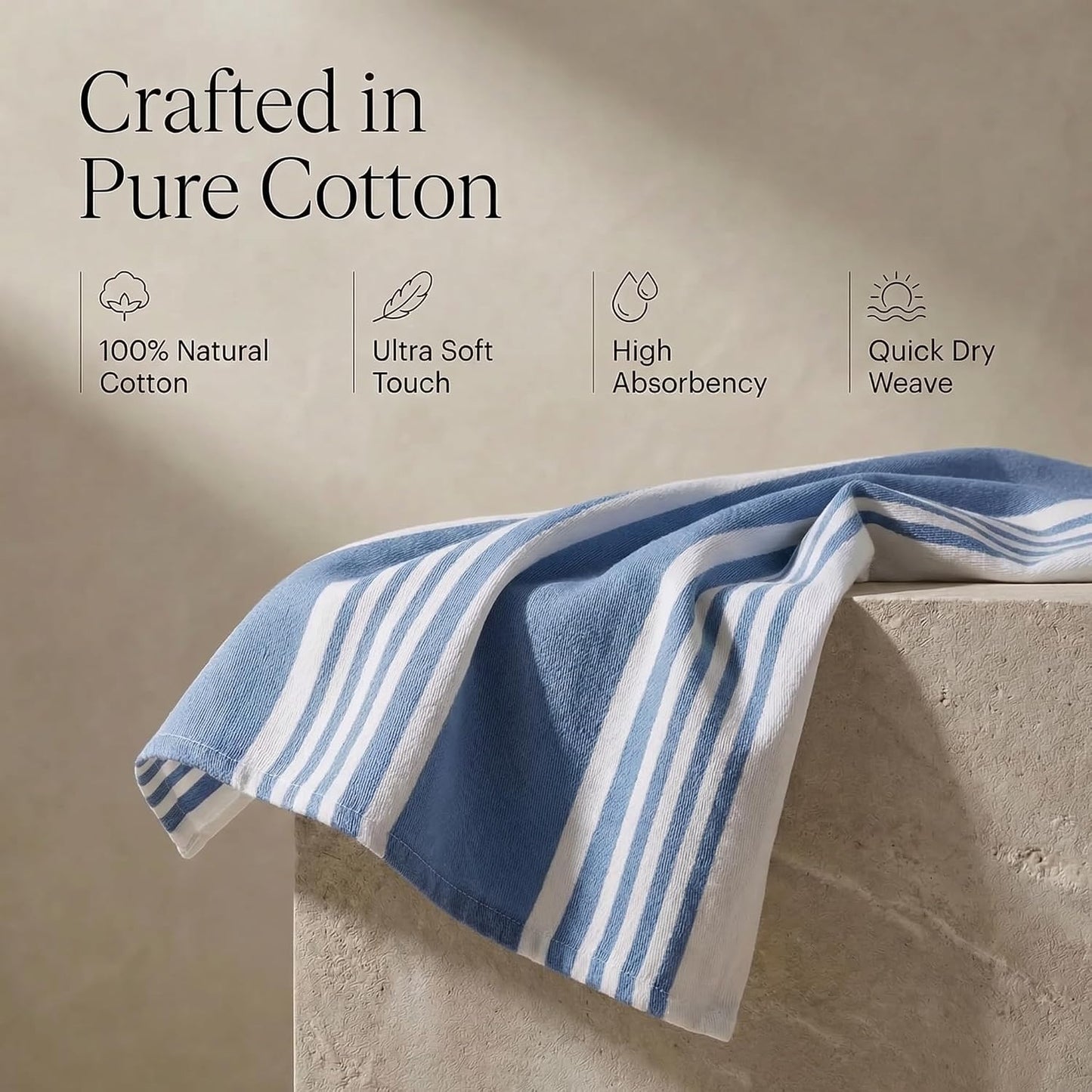 Urban Villa Kitchen Towels 100% Cotton Dish Towels for Kitchen (Set of 6) 20”x30” Dish Cloths Highly Absorbent Kitchen