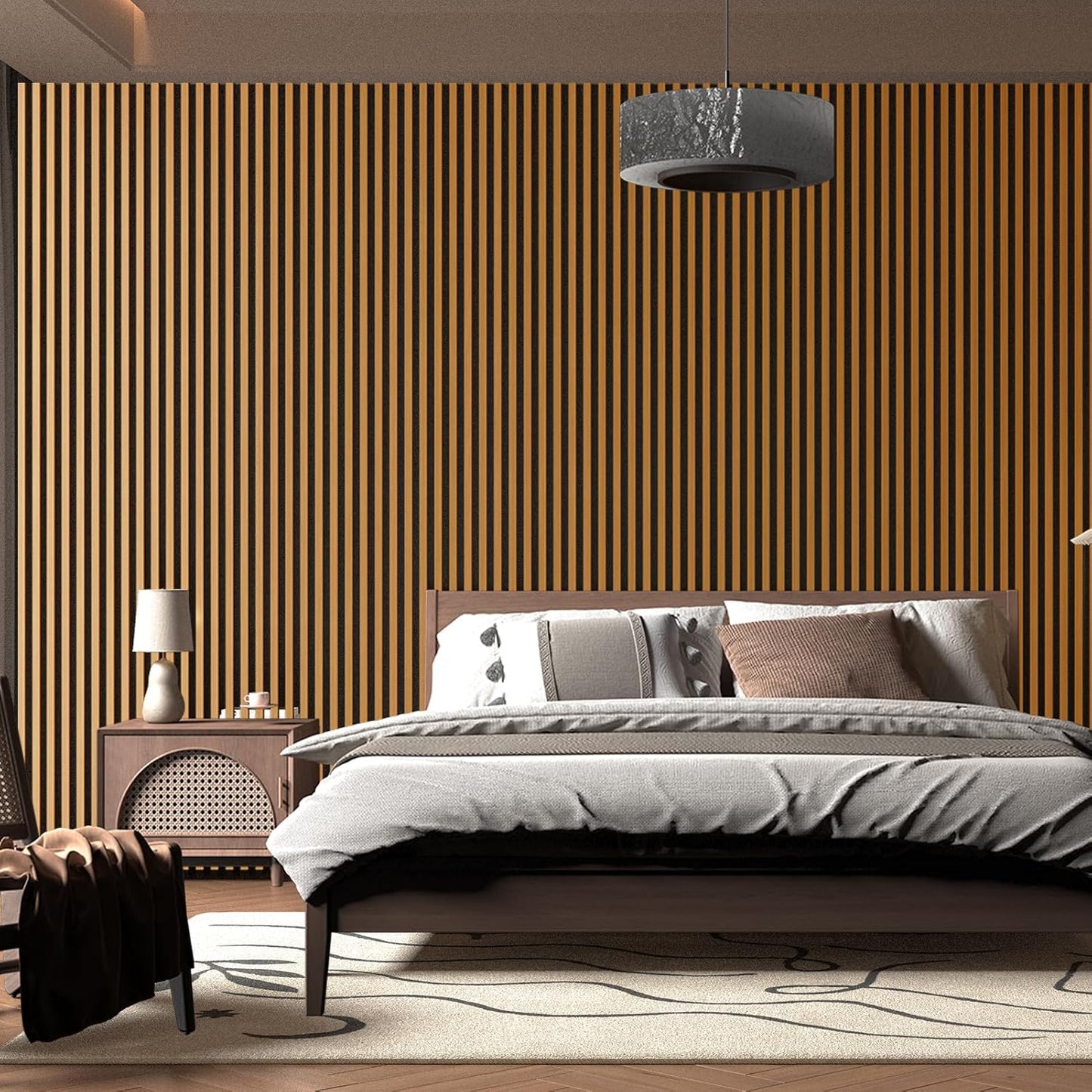 in Slat Acoustic Panel / 104 * 15.75 Inch / Teak / 104 x 15.75 / Set of 2