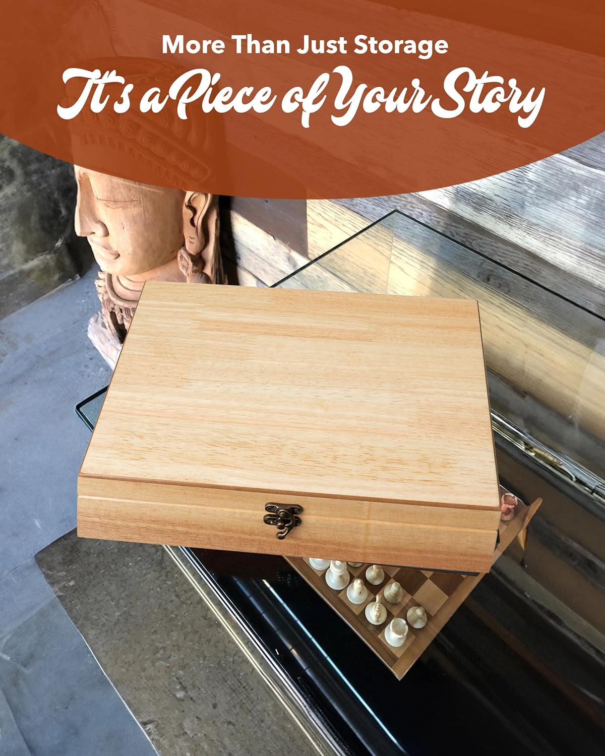 Old World Wooden Box / Natural Wood