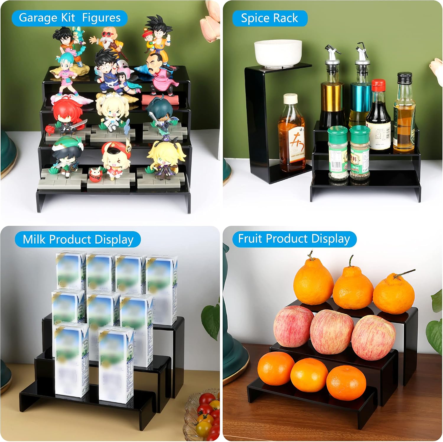 4-Level Tiered Display Stands for Cupcakes / Black / Set of 4