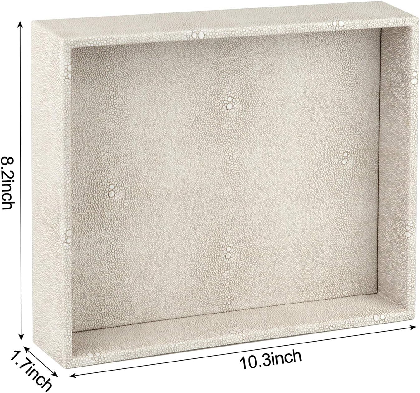 Vanity Tray / Dresser Jewelry Tray / Light Grey Shagreen / 10.2 x 8.4 x 1.8
