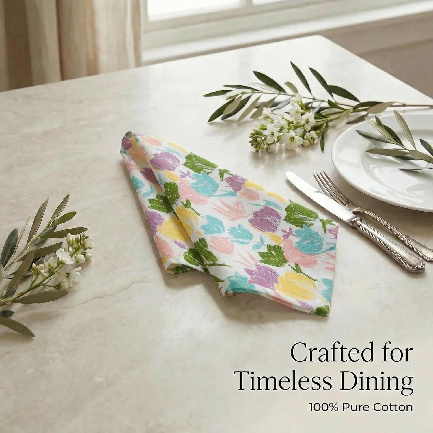 Urban Villa Cloth Napkins Cotton 20x20 (Set of 12) Tulip