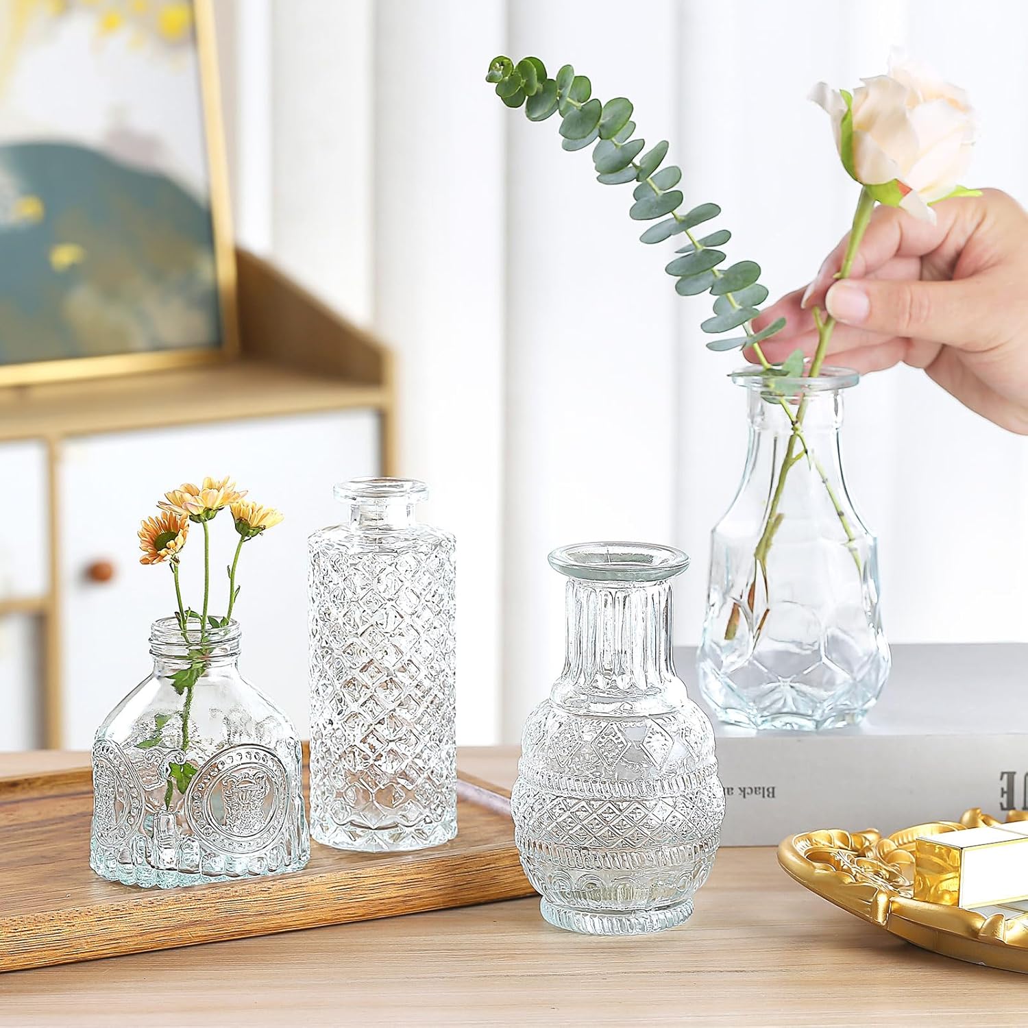 Glass Bud Vases in Bulk Pcs / Clear / Set of 30