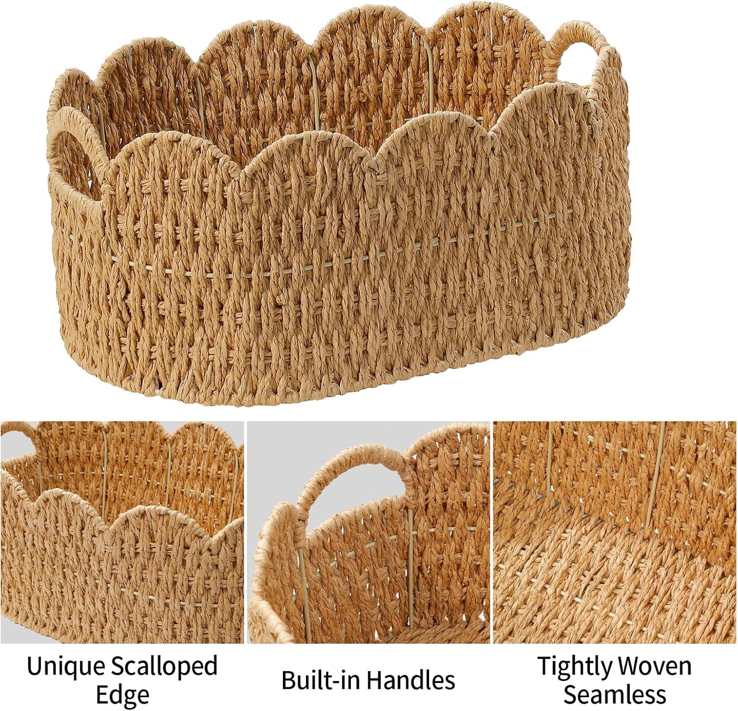 Woven Storage Baskets / Natural / Set of 2