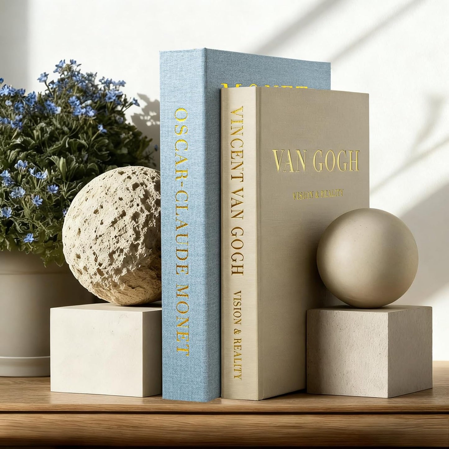 Aesthetic Decorative Books / Van Gogh Blue / Set of 2