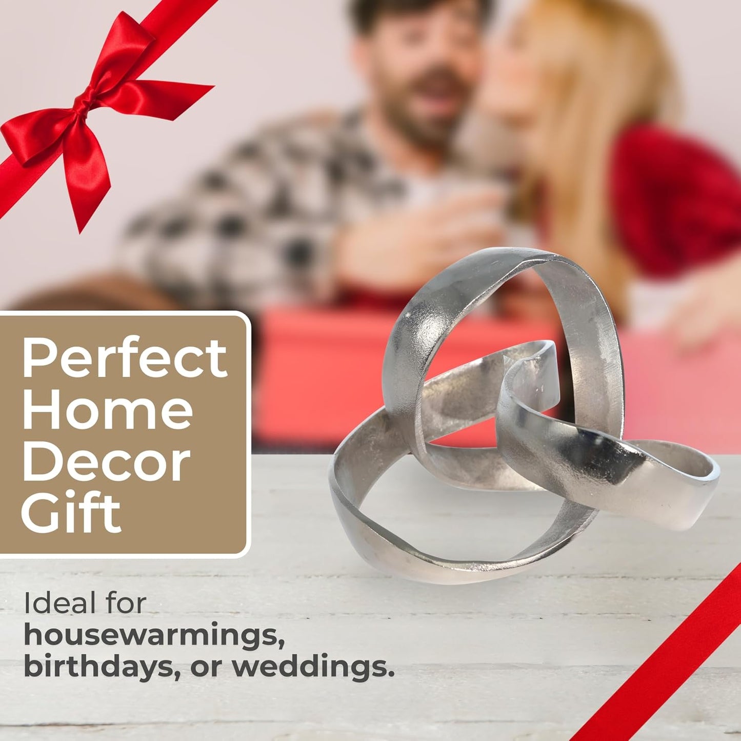 Minimalist Shelves & Coffee Table Decor / 7" H / Silver