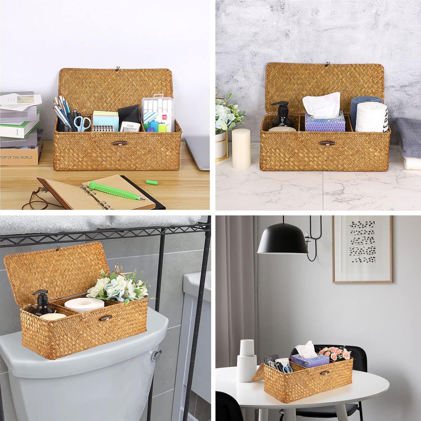 Seagrass Storage Basket Bin / Medium / Caramel