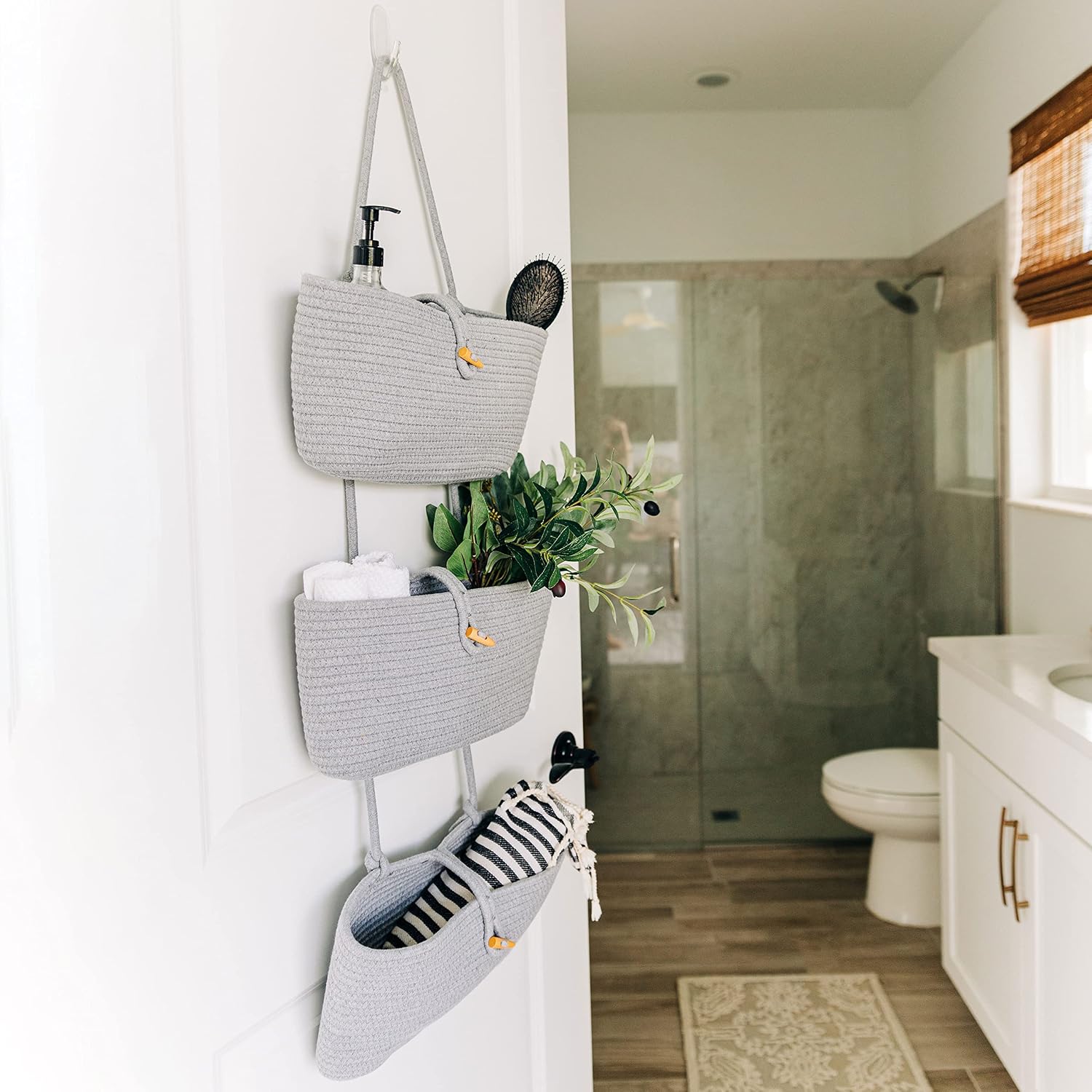 Wall Hanging Storage Basket / Grey